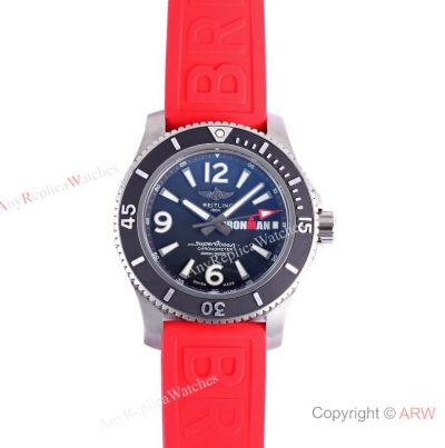 BLS Factory Breitling 44 mm Superocean IRONMAN Limited Edition Replica Watch Red Rubber Strap